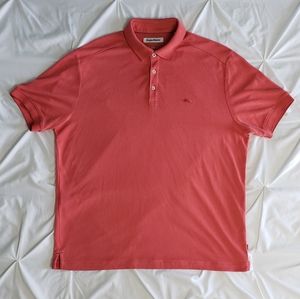 TOMMY BAHAMA Men's Island Zone Polo Shirt (L) Salmon